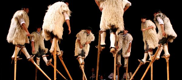 French stilt dancers. Doing the 'Hokey Pokey'? French stilt dancers. Doing the 'Hokey Pokey'? - Sputnik International