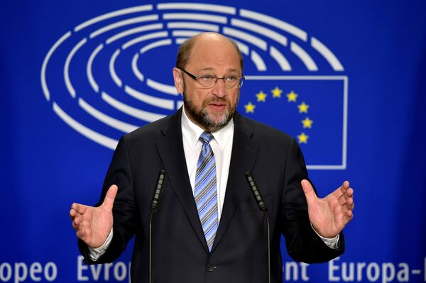 European Parliament President Martin Schulz gives a statement after the conference of Presidents at the European Parliament in Brussels, Belgium, June 24, 2016 European Parliament President Martin Schulz gives a statement after the conference of Presidents at the European Parliament in Brussels, Belgium, June 24, 2016 - Sputnik International