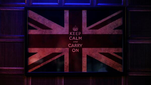 A poster of the Union Flag hangs on the wall of a British-themed bar in New Delhi, India June 24, 2016. - Sputnik International