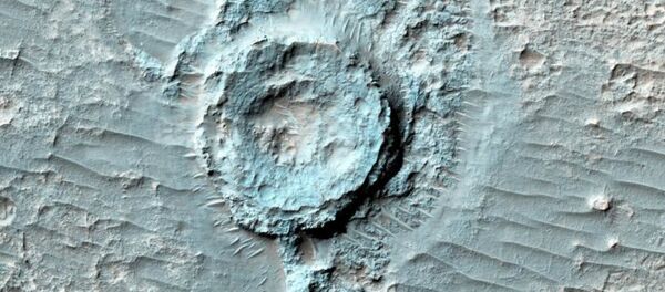 An 'inverted crater' spotted on Mars An 'inverted crater' spotted on Mars - Sputnik International