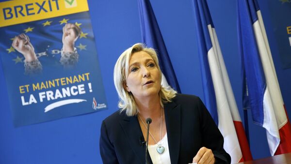 Marine Le Pen, France's National Front political party leader, speaks during a news conference at the FN party headquarters in Nanterre near Paris after Britain's referendum vote to leave the European Union, France, June 24, 2016 - Sputnik International