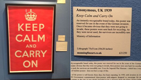 Keep Calm and Carry on original vintage poster on sale at the Art & Antiques Fair, Olympia in London. - Sputnik International