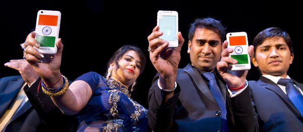 A Freedom 251 smartphone, which is to be priced at Indian Rupees 251 or USD 3.6 approximately, is shown during its release by officials of Ringing Bells Pvt. Ltd. in New Delhi, India, Wednesday, Feb. 17, 2016 A Freedom 251 smartphone, which is to be priced at Indian Rupees 251 or USD 3.6 approximately, is shown during its release by officials of Ringing Bells Pvt. Ltd. in New Delhi, India, Wednesday, Feb. 17, 2016 - Sputnik International