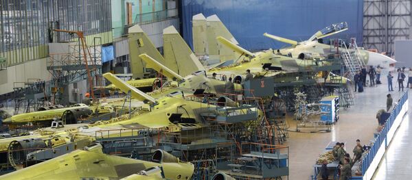 Assembly of Russian Sukhoi Su-30 fighters at the Irkutsk Aircraft Plant (Irkut Corporation). - Sputnik International