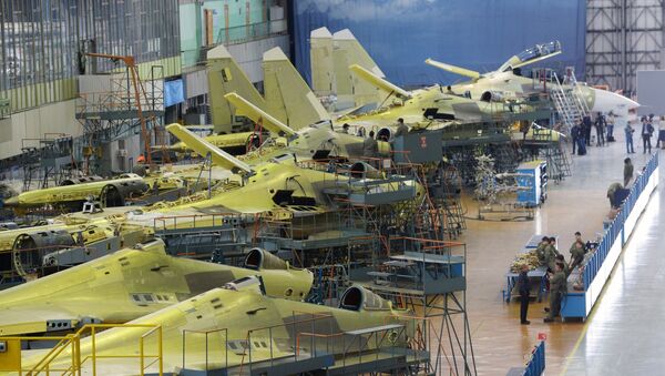 Assembly of Russian Sukhoi Su-30 fighters at the Irkutsk Aircraft Plant (Irkut Corporation). - Sputnik International