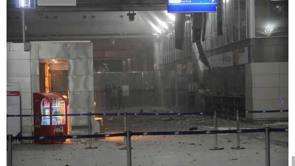 A view of the entrance of the Ataturk international airport after two suicide bombers opened fire before blowing themselves up at the entrance, in Istanbul, Turkey June 28, 2016. - Sputnik International