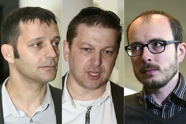 (L to R) Edouard Perrin, Raphael Halet and Antoine Deltour (L to R) Edouard Perrin, Raphael Halet and Antoine Deltour - Sputnik International