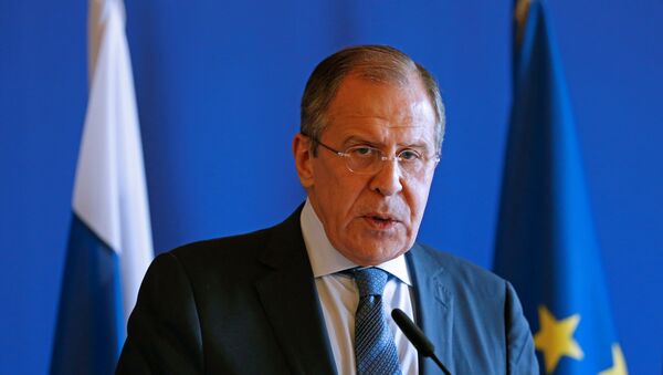 Russian Foreign Minister Sergei Lavrov attends a news conference with French Foreign Minister Jean-Marc Ayrault (not seen) following their meeting at the Quai D'Orsay in Paris, France, June 29, 2016. - Sputnik International