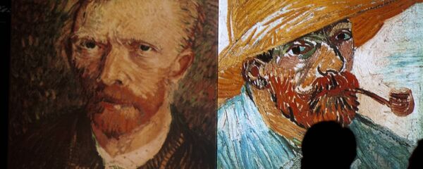 A visitor stands in front of giant screens featuring images of the work of Dutch painter Vincent van Gogh during a traveling multimedia art exhibition entitled Van Gogh alive on February 4, 2013 A visitor stands in front of giant screens featuring images of the work of Dutch painter Vincent van Gogh during a traveling multimedia art exhibition entitled Van Gogh alive on February 4, 2013 - Sputnik International