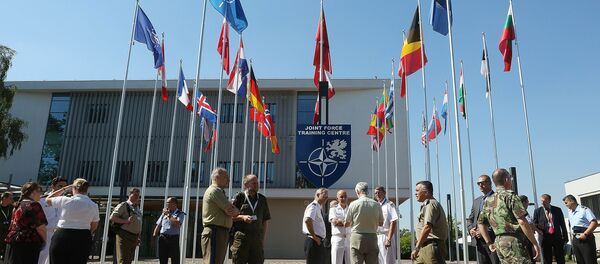 Participants of exercises in the field of computer systems are meeting in their break in front of the Joint Force Training Center in Bydgoszcz, Poland, Thursday, June 23, 2016. Participants of exercises in the field of computer systems are meeting in their break in front of the Joint Force Training Center in Bydgoszcz, Poland, Thursday, June 23, 2016. - Sputnik International