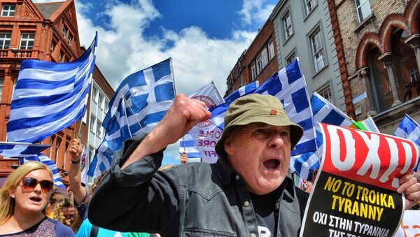 Greek anti-austerity protesters - Sputnik International
