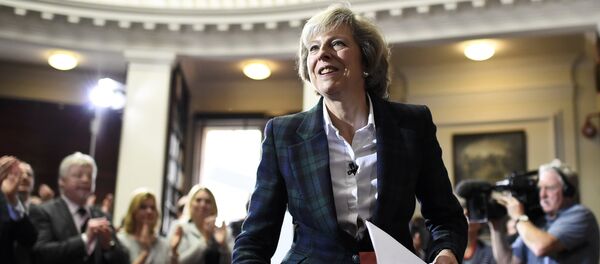 Britain's Home Secretary Theresa May attends a press conference in London, Britain Britain's Home Secretary Theresa May attends a press conference in London, Britain - Sputnik International