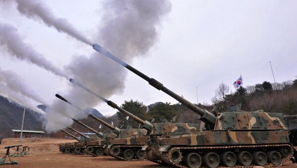 South Korean army K9 Thunder 155mm self-propelled Howitzers (File) - Sputnik International