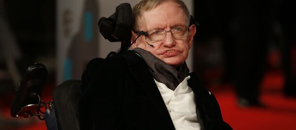 British scientist Stephen Hawking arrives for the BAFTA British Academy Film Awards at the Royal Opera House in London on February 8, 2015. British scientist Stephen Hawking arrives for the BAFTA British Academy Film Awards at the Royal Opera House in London on February 8, 2015. - Sputnik International