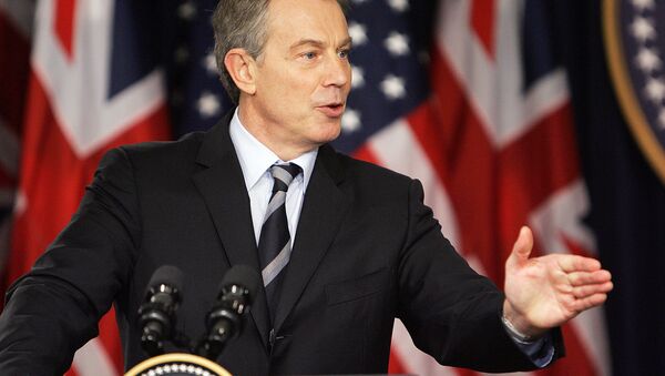 Former British Prime Minister Tony Blair speaks during a joint press conference with US President George W. Bush, 07 December 2006, in the Eisenhower Executive Office Building in Washington, DC. - Sputnik International