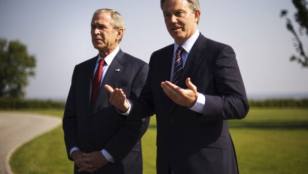 Then US President George W. Bush (L) and then Britain’s Prime Minister Tony Blair address journalists following a bilateral meeting 07 June 2007 on the sidelines of the G8 Summit in Heiligendamm, northeastern Germany. - Sputnik International