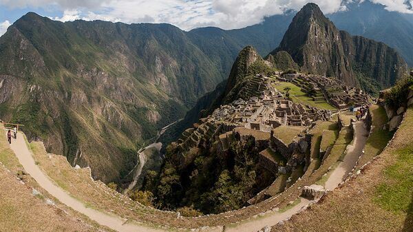 View of the Machu Picchu ruins from a terrace, Peru - Sputnik International