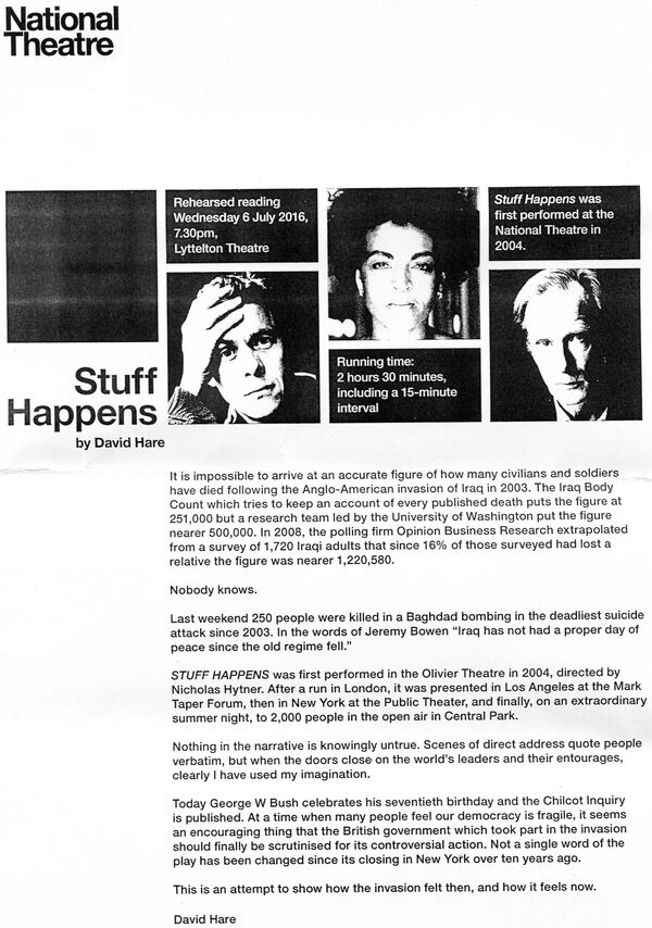 Staff Happens: a play about Chilcot report Staff Happens: a play about Chilcot report - Sputnik International