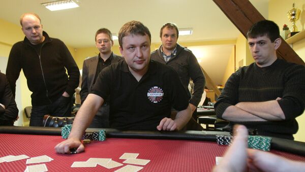 Lithuanian Antanas Guoga, more commonly known as Tony G, a businessman and professional poker player, plays a game in Vilnius on March 12, 2010. - Sputnik International
