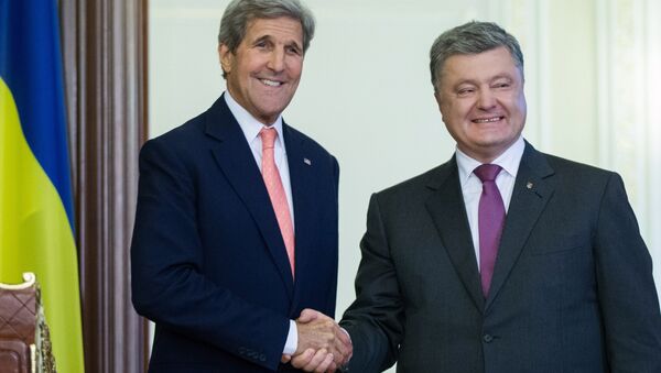 Встреча президента Украины Петра Порошенко с Государственным секретарем США Джоном Керри - Sputnik International