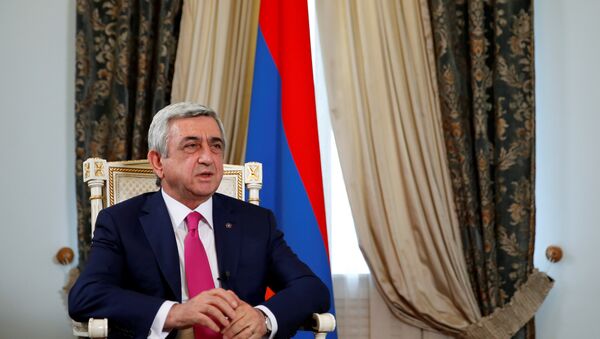 Armenia's President Serzh Sargsyan speaks during an interview with Reuters at his office in Yerevan, Armenia, June 25, 2016. Picture taken June 25, 2016. - Sputnik International
