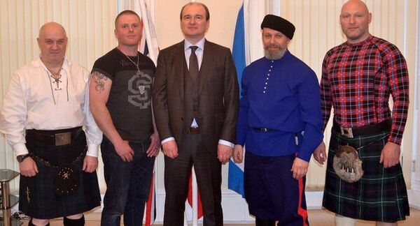 Zane Grey, last one on the right, visiting the Consulate General of the Russian Federation in Edinburgh. Zane Grey, last one on the right, visiting the Consulate General of the Russian Federation in Edinburgh. - Sputnik International