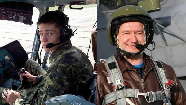 Russian pilots Lieutenant Yevgeny Dolgin and Colonel Ryafagat Khabibulin - Sputnik International