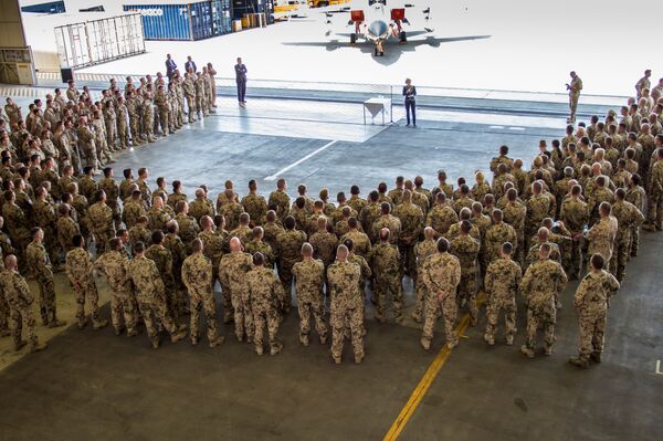 German Defence Minister Ursula von der Leyen addresses the Counter DAESH contingent at Incirlik airbase in the southern city of Adana, Turkey, July 1, 2016 German Defence Minister Ursula von der Leyen addresses the Counter DAESH contingent at Incirlik airbase in the southern city of Adana, Turkey, July 1, 2016 - Sputnik International