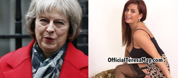 Future British PM Theresa May (L) and adult film star Teresa May (R) - Sputnik International