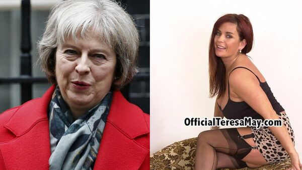 Future British PM Theresa May (L) and adult film star Teresa May (R) - Sputnik International