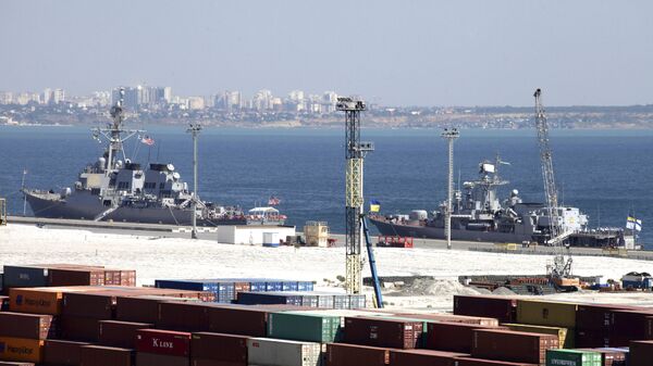 US warships docked at Odessa port. File photo. - Sputnik International