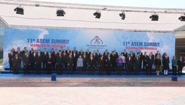 Prime Minister Dmitry Medvedev at the ASEM Summit in Mongolia - Sputnik International