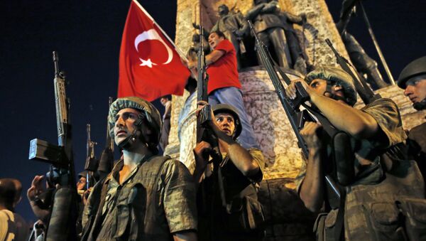 Turkey Coup With Flag - Sputnik International