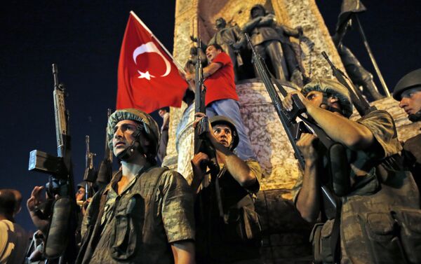Turkey Coup With Flag - Sputnik International