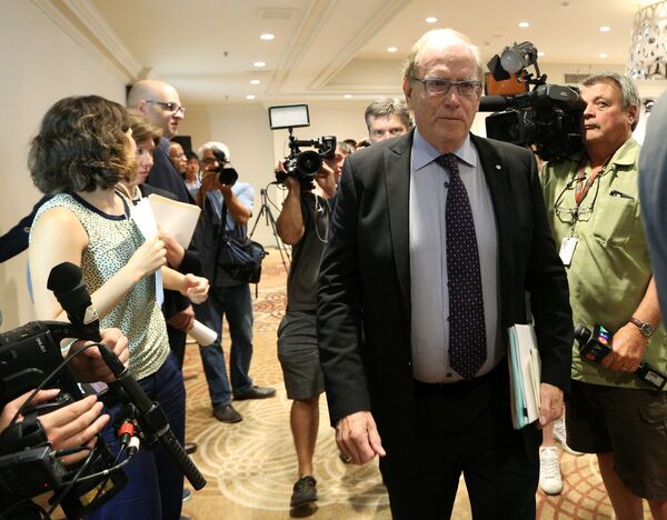 Richard McLaren, who was appointed by the World Anti-Doping Agency (WADA) to head an independent investigative team, walks out off the room after presenting his report in Toronto, Ontario, Canada July 18, 2016 - Sputnik International