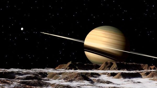Saturn seen from Rhea - Sputnik International