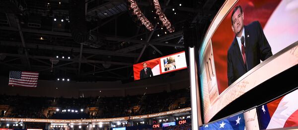 Senator Ted Cruz addresses delegates on day three of the Republican National Convention at the Quicken Loans Arena in Cleveland, Ohio on July 20, 2016. Senator Ted Cruz addresses delegates on day three of the Republican National Convention at the Quicken Loans Arena in Cleveland, Ohio on July 20, 2016. - Sputnik International