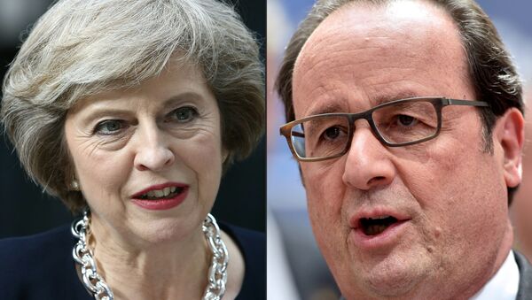 British PM Theresa May and French President Francois Hollande - Sputnik International