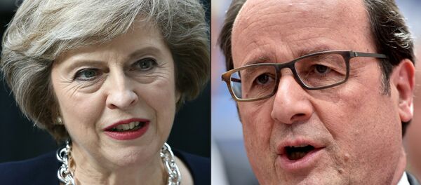 British PM Theresa May and French President Francois Hollande - Sputnik International