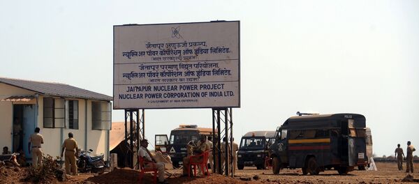 Police officers guard the proposed site of the Nuclear Power Project near Jaitapur, some 400 kilometres (250 miles) south of Mumbai (File) Police officers guard the proposed site of the Nuclear Power Project near Jaitapur, some 400 kilometres (250 miles) south of Mumbai (File) - Sputnik International