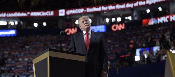 Republican presidential candidate Donald Trump looks on during the Republican National Convention on July 21, 2016, in Cleveland, Ohio Republican presidential candidate Donald Trump looks on during the Republican National Convention on July 21, 2016, in Cleveland, Ohio - Sputnik International