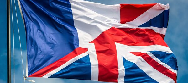 An amalgamation of the French and United Kingdom flag An amalgamation of the French and United Kingdom flag - Sputnik International