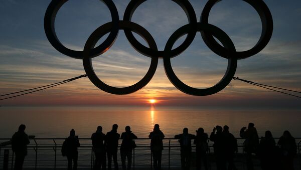 Olympic rings on the waterfront in the Adler district of Sochi. (File) - Sputnik International