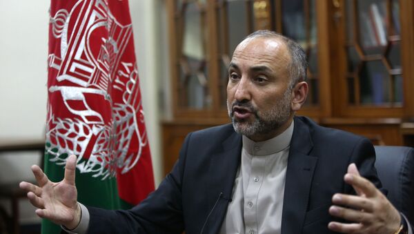 Afghan National Security Adviser Mohammad Hanif Atmar speaks during an interview with The Associated Press, in Kabul, Afghanistan. (File) - Sputnik International