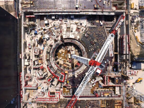 The progression of the Tokamak Building, captured by drone in July 2016 The progression of the Tokamak Building, captured by drone in July 2016 - Sputnik International
