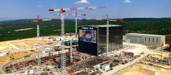 The progression of the Tokamak Building, captured by drone in July 2016 The progression of the Tokamak Building, captured by drone in July 2016 - Sputnik International