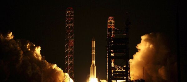 A Proton-M rocket of the International Launch Services (ILS), carrying the EchoStar XVI satellite, blasts off from the Russian leased Kazakhstan's Baikonur cosmodrome (File) A Proton-M rocket of the International Launch Services (ILS), carrying the EchoStar XVI satellite, blasts off from the Russian leased Kazakhstan's Baikonur cosmodrome (File) - Sputnik International
