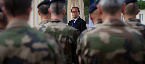French President Francois Hollande reviews troops at the Army base and command centre for France's 'Vigipirate' plan, dubbed 'Operation Sentinelle', at the fort of Vincennes, on the outskirts of Paris, France, July 25, 2016 French President Francois Hollande reviews troops at the Army base and command centre for France's 'Vigipirate' plan, dubbed 'Operation Sentinelle', at the fort of Vincennes, on the outskirts of Paris, France, July 25, 2016 - Sputnik International