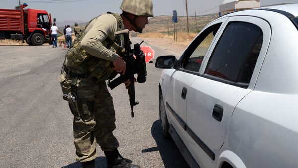 Turkish soldier checks cars at a checkpoint (File) - Sputnik International
