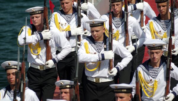 The Black Sea Fleet servicemen during the final rehearsal of the naval parade to mark Russian Navy Day in Sevastopol - Sputnik International